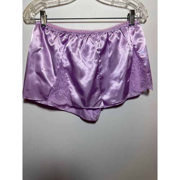 Brand New Flora Women's Size Medium Purple Orchid Satin Sleepwear Set 2 Piece - Picture 4 of 11